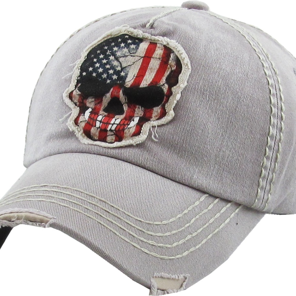 USA/AMERICA SKULL VINTAGE BALLCAP